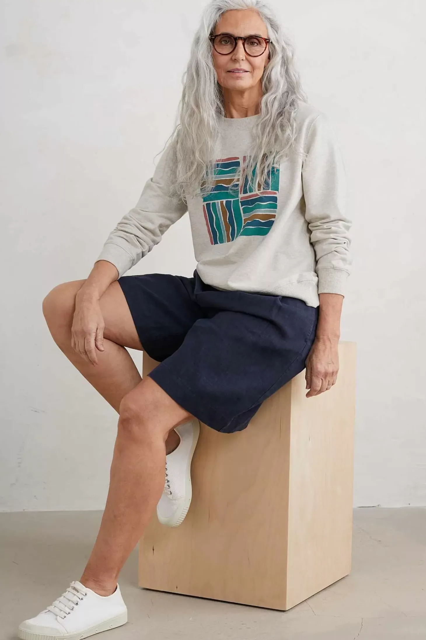 Bright Wave Printed Organic Cotton Sweatshirt