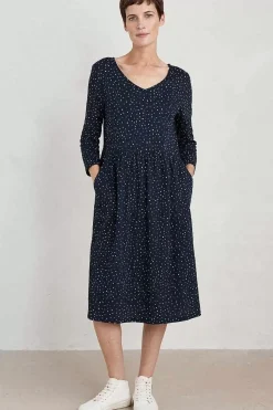 Brush Drawing 3/4 Sleeve Dress