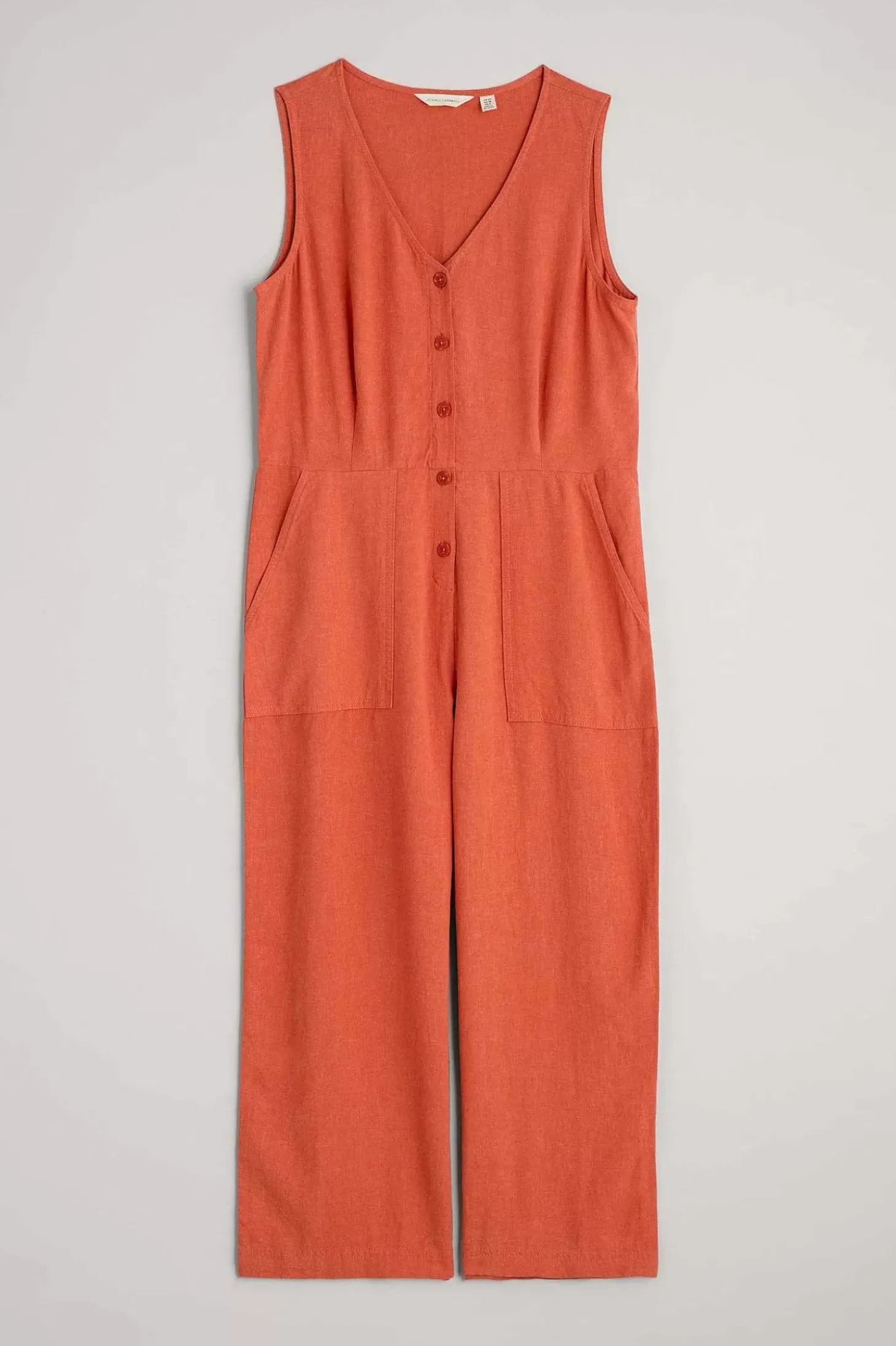 Carthew V Neck Linen Blend Jumpsuit