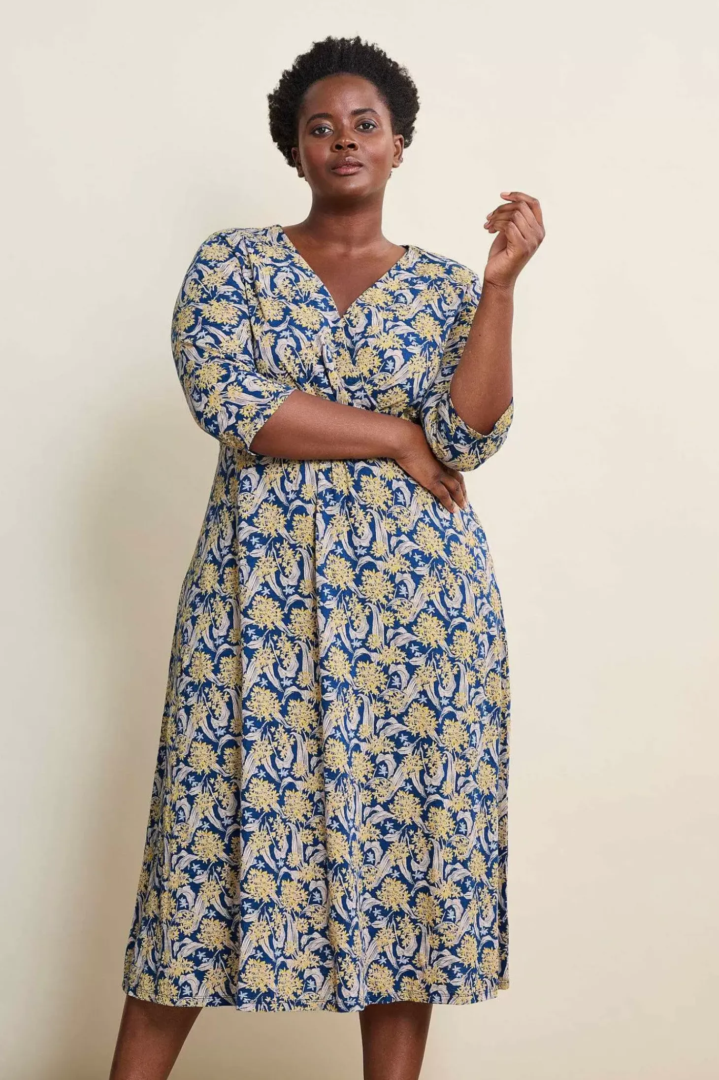 Chapelle 3/4 Sleeve Jersey Dress (Gots)