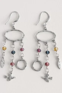 Chy Silver Tone Charm Earrings