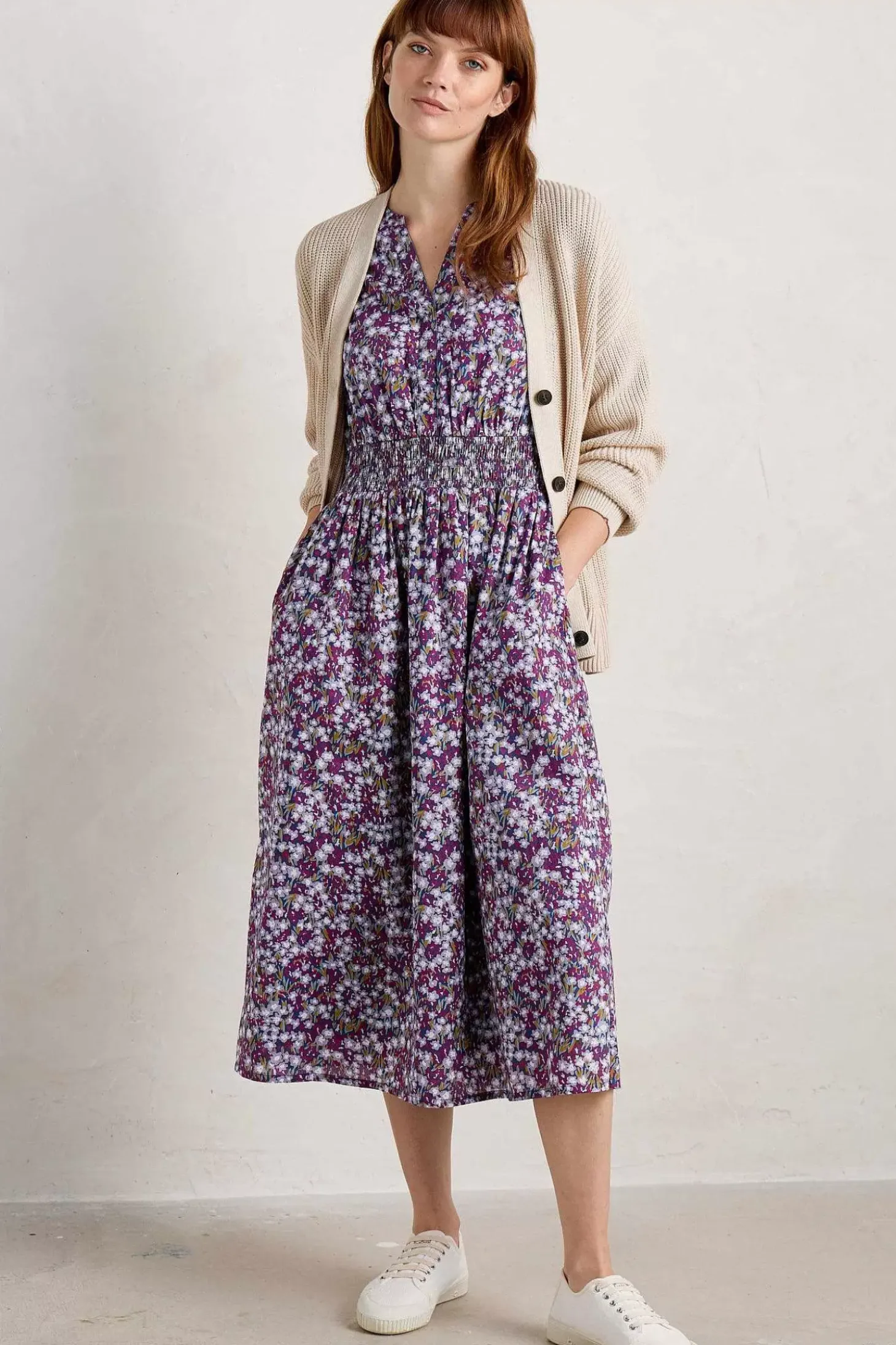 Fawn Organic Cotton Waisted Midi Dress
