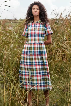 Fleet Checked Midi Dress