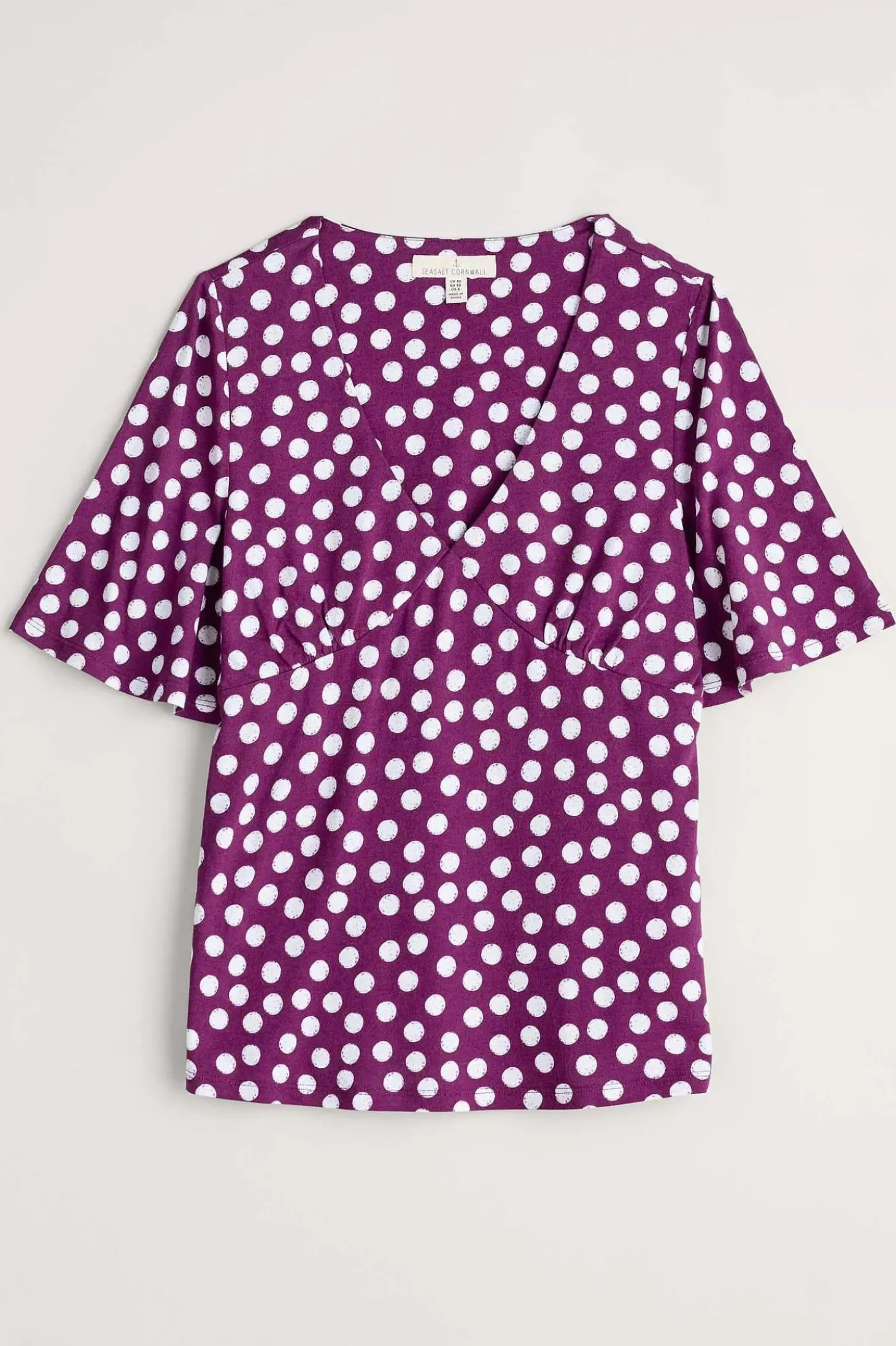 Herb Garden Angel Sleeve V-Neck Top