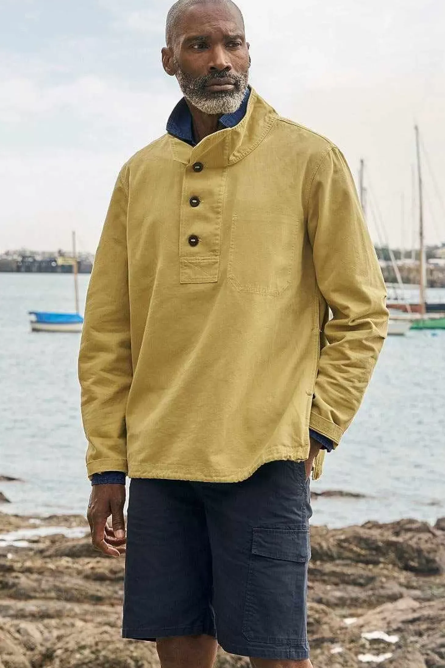 Men's Clay Stone Organic Cotton Pullover Smock