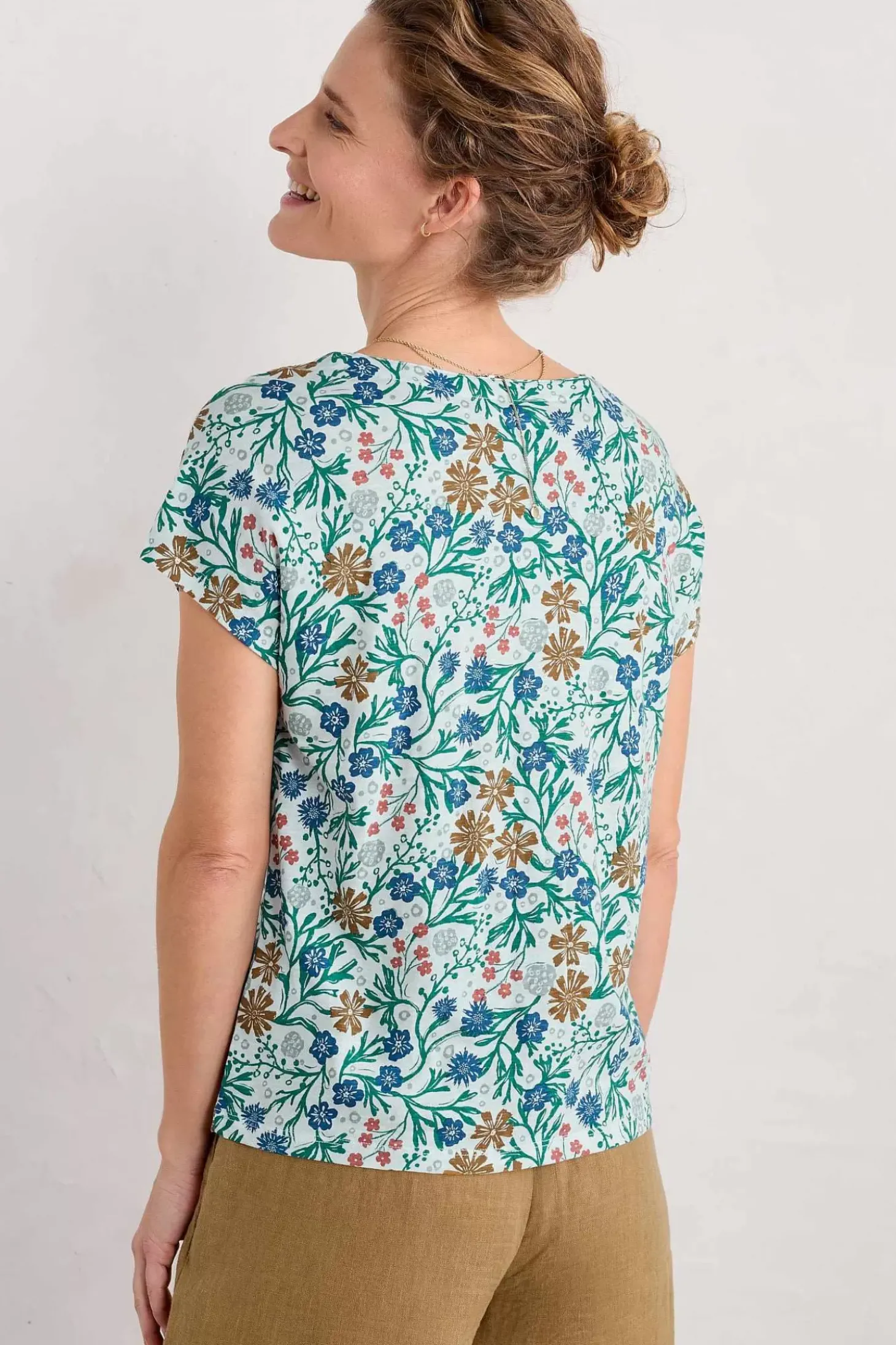 Studio Glass V-Neck Jersey Top