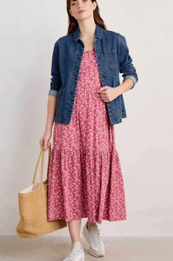 Tor View Short Sleeve Tiered Jersey Dress