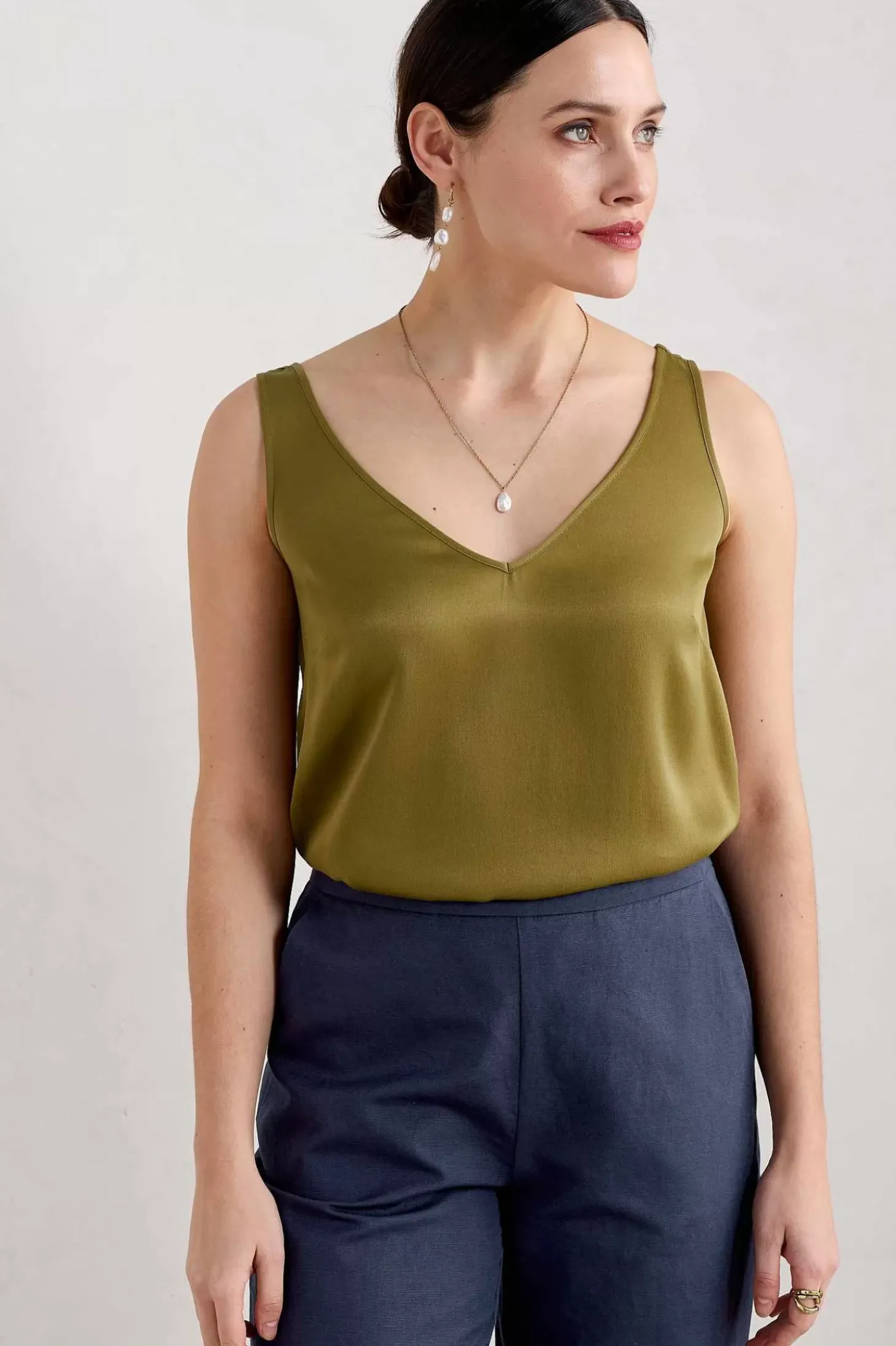 Wilder V-Neck Satin Vest