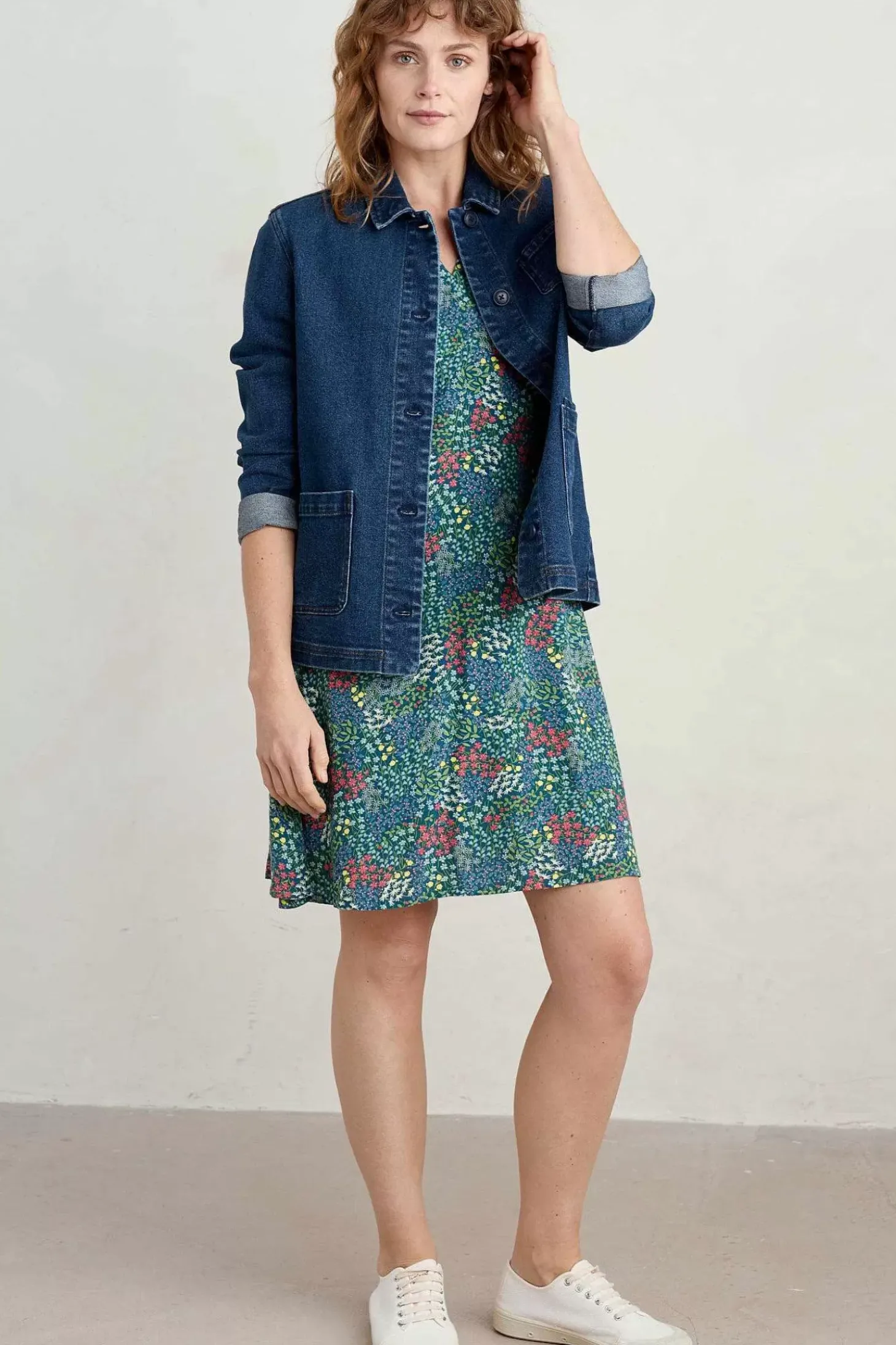 Wilsey Empire Line Flared Sleeve Dress