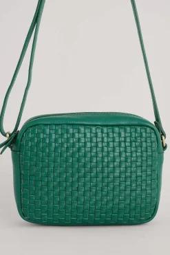 Woven Sea Fan Leather Cross-Body Bag
